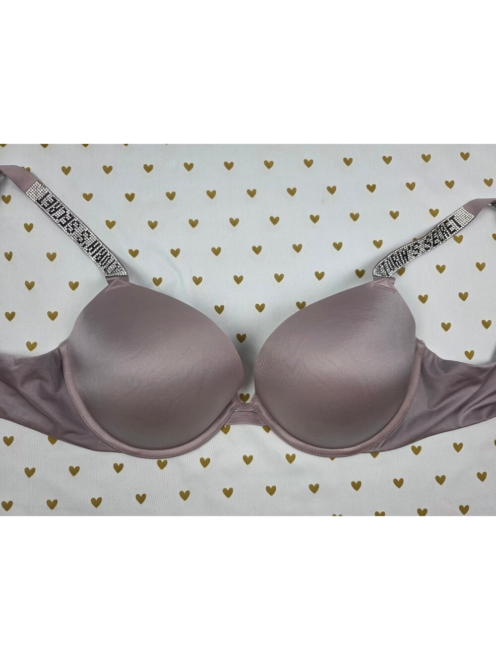 Victorias Secret Bling Strap Satin Bra Very Sexy Push Up 34DD